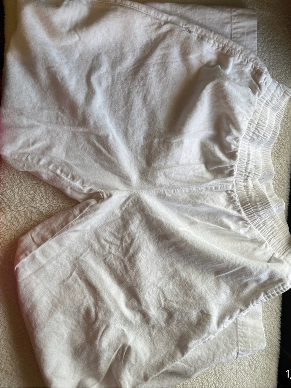 Women’s White Elastic-Waist Wide Leg Cotton Pant